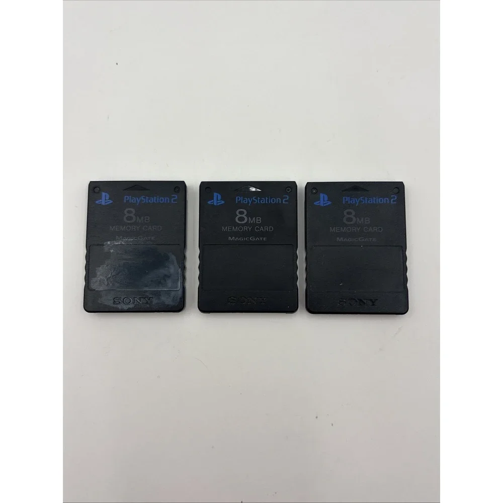 Lot Of 3 Sony Playstation 2 PS2 Official OEM 8MB Memory Cards